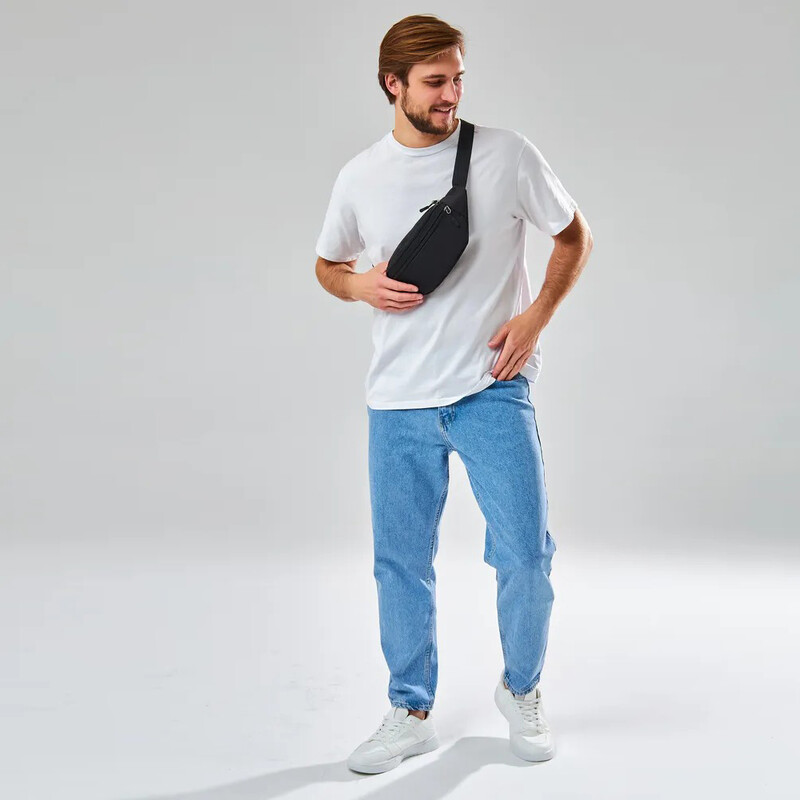 Nouă geantă de piept la modă pentru bărbați, neagră, geantă de umăr pentru femei, de înaltă calitate