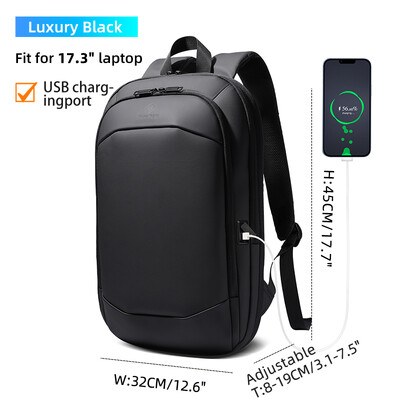 Rucsac pentru laptop pentru bărbați Heroic Knight Rucsac de afaceri de 17 inchi Rucsac de călătorie extensibil Mochila de birou, rezistentă la apă, încărcare USB