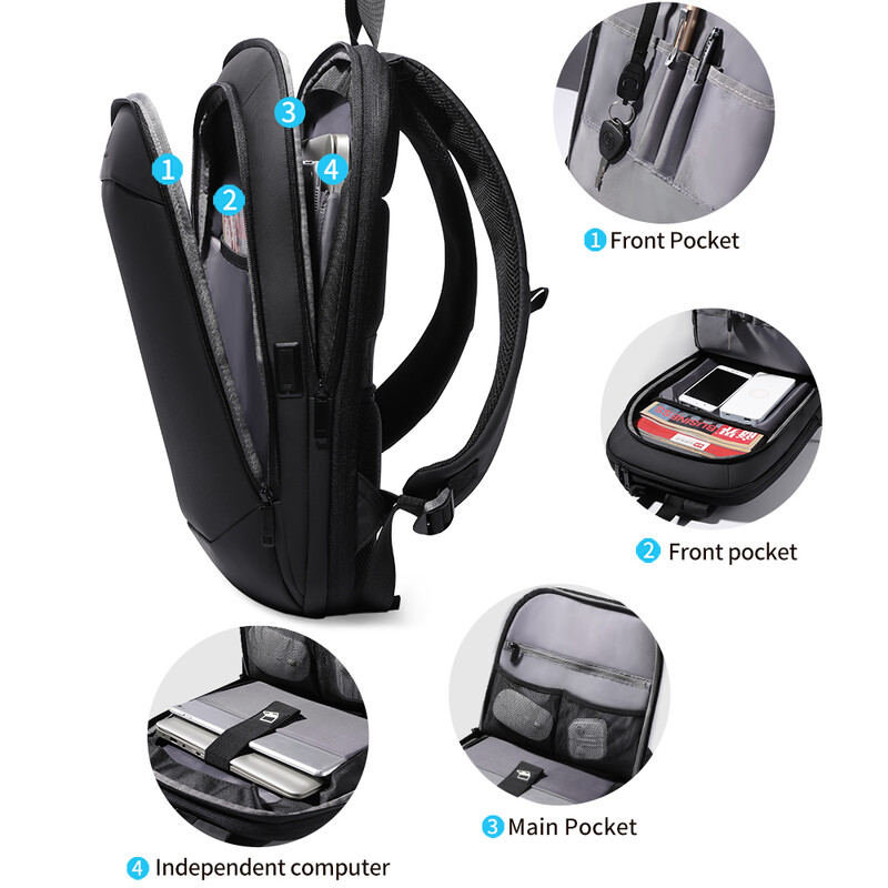 Rucsac pentru laptop pentru bărbați Heroic Knight Rucsac de afaceri de 17 inchi Rucsac de călătorie extensibil Mochila de birou, rezistentă la apă, încărcare USB