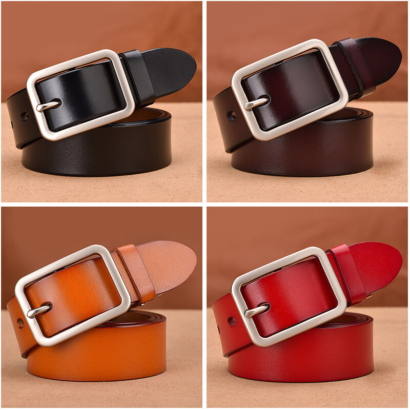 VATLTY 95cm-115cm ženski kožni remen 33mm prirodna goveđa koža srebrna kopča uniseks smeđi remen modne hlače pojas muški