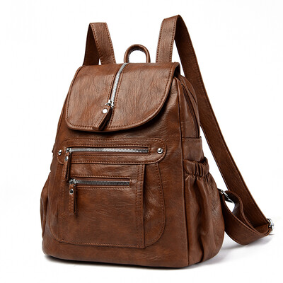 Rucsacuri din piele moale pentru femei Rucsac de mare capacitate pentru femei Rucsac ocazional de călătorie pentru femei Machial Feminina pentru adolescenți Grils