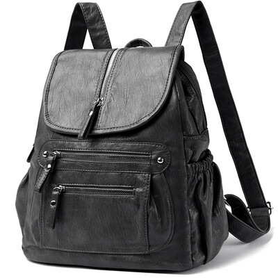 Rucsacuri din piele moale pentru femei Rucsac de mare capacitate pentru femei Rucsac ocazional de călătorie pentru femei Machial Feminina pentru adolescenți Grils