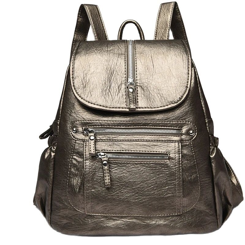 Rucsacuri din piele moale pentru femei Rucsac de mare capacitate pentru femei Rucsac ocazional de călătorie pentru femei Machial Feminina pentru adolescenți Grils