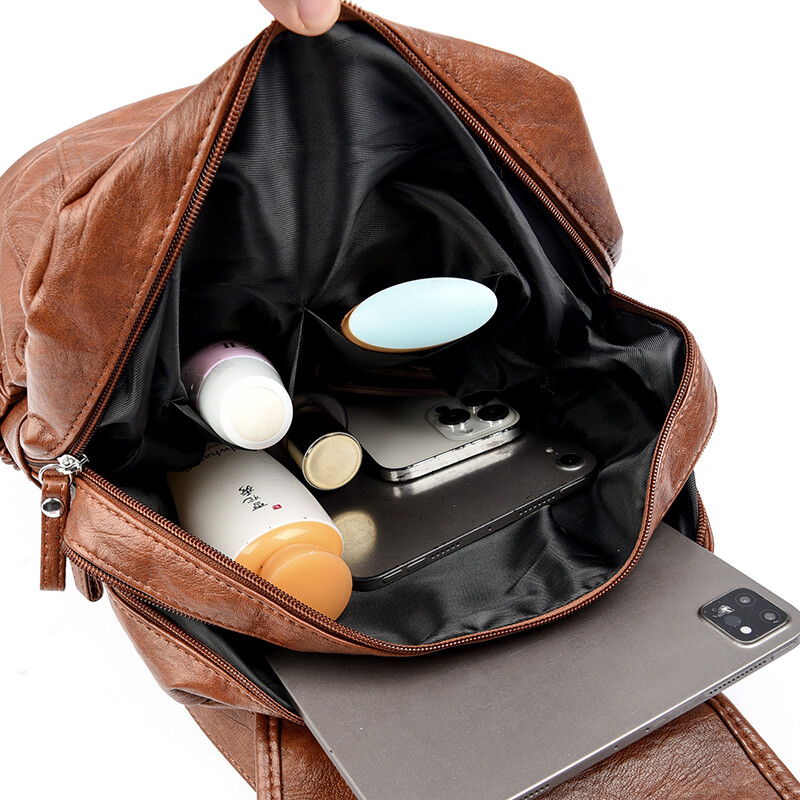 Rucsacuri din piele moale pentru femei Rucsac de mare capacitate pentru femei Rucsac ocazional de călătorie pentru femei Machial Feminina pentru adolescenți Grils