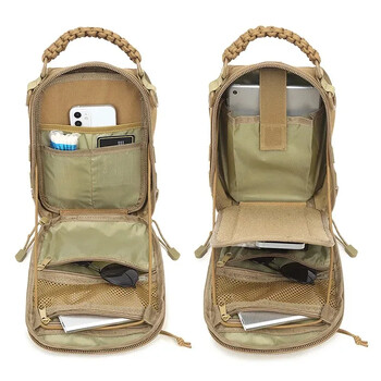 Ανδρική τσάντα στήθους εξωτερικού χώρου Camo Shoulder Bag Sling Backpack 900D Oxford Mountain Camping Fishing Trekking Molle Mi