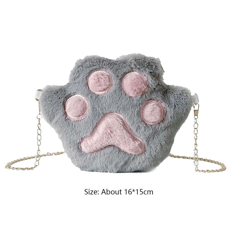 Geantă de mână în formă de labă de urs moale din blană artificială pentru femei la modă