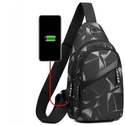 Sute de bărbați crossbody interfață de încărcare USB antifurt impermeabilă moda camuflaj geanta pentru piept bărbați material Oxford