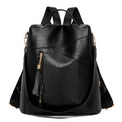 Geantă de mână cu ciucuri de modă de mare capacitate pentru femei, din piele, antifurt, pentru femei, geantă de umăr multifuncțională