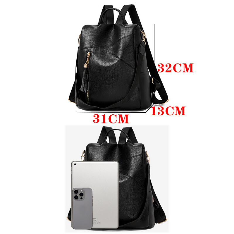 Geantă de mână cu ciucuri de modă de mare capacitate pentru femei, din piele, antifurt, pentru femei, geantă de umăr multifuncțională