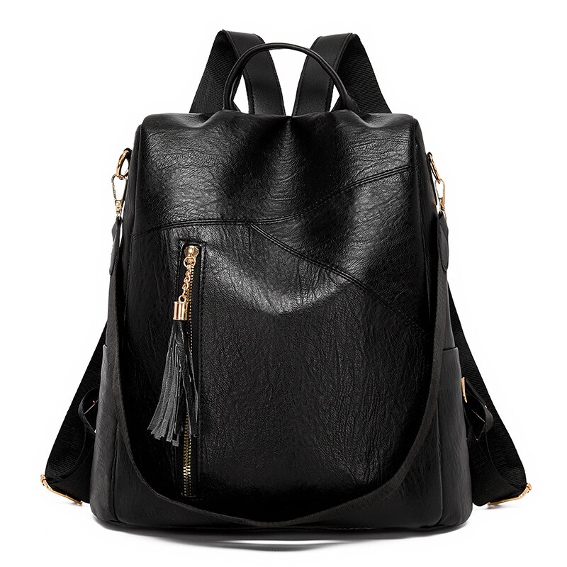 Geantă de mână cu ciucuri de modă de mare capacitate pentru femei, din piele, antifurt, pentru femei, geantă de umăr multifuncțională