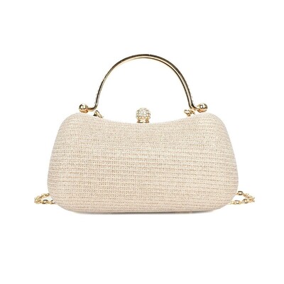 Geantă de seară circulară din mătase aurie strălucitoare, poșetă pentru banchet, decor cu strasuri, genți de umăr cu lanț, genți de mână de lux pentru petrecere pentru femei