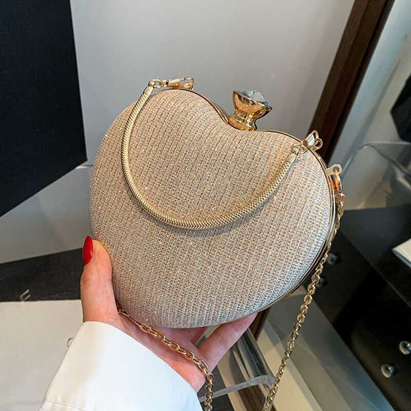 Geantă de seară circulară din mătase aurie strălucitoare, poșetă pentru banchet, decor cu strasuri, genți de umăr cu lanț, genți de mână de lux pentru petrecere pentru femei