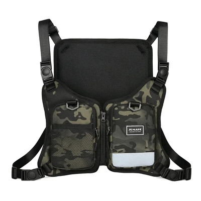 Funcție în aer liber geantă pentru piept vestă în aer liber hip hop sport fitness bărbați de protecție reflectorizant superior vestă ciclism pescuit vestă sling bag