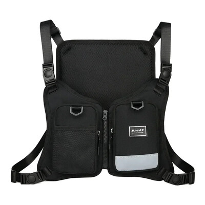 Funcție în aer liber geantă pentru piept vestă în aer liber hip hop sport fitness bărbați de protecție reflectorizant superior vestă ciclism pescuit vestă sling bag
