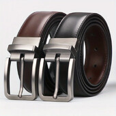 1 vnt. Vyriškas odinis apverčiamas diržas, pasukama juoda sagtis