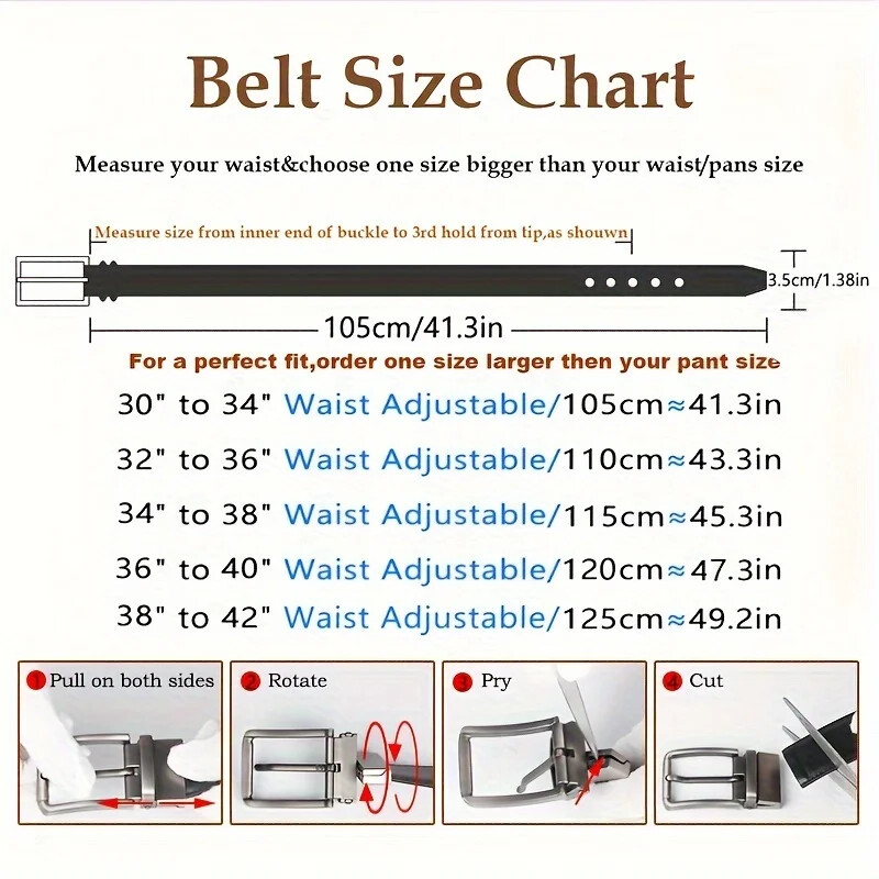 1 vnt. Vyriškas odinis apverčiamas diržas, pasukama juoda sagtis