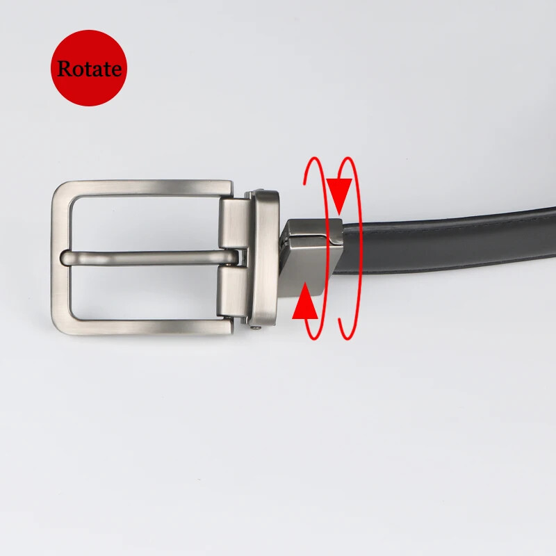 1 vnt. Vyriškas odinis apverčiamas diržas, pasukama juoda sagtis