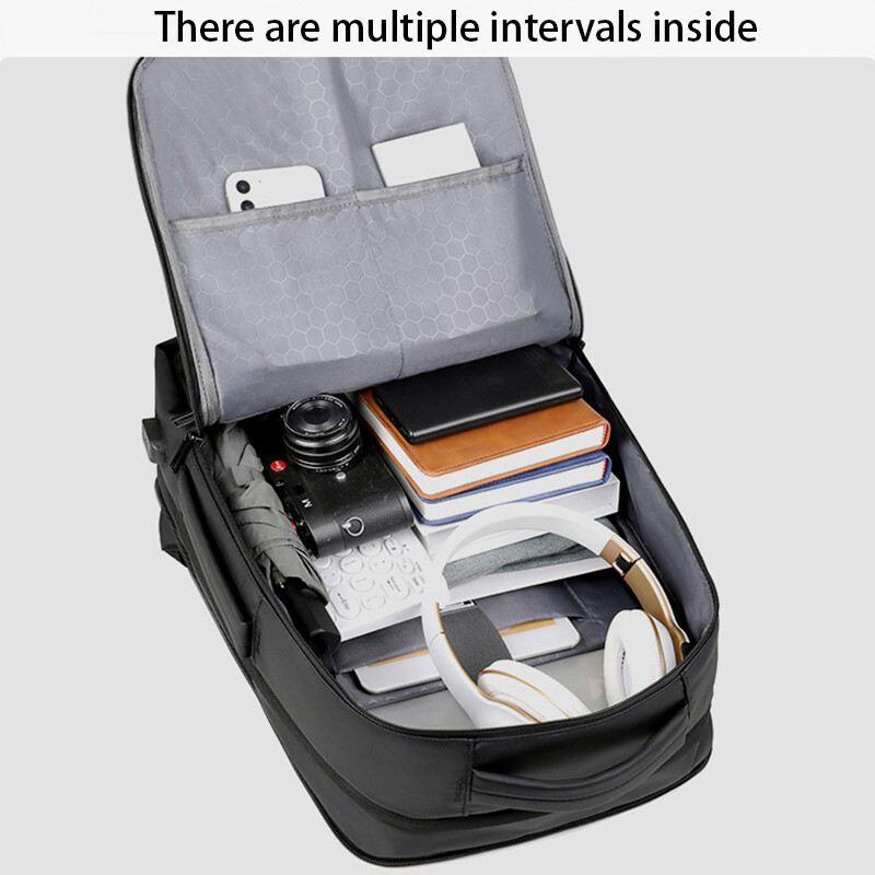 Vīriešu ūdensizturīga mugursoma, liela ietilpība, moderna mugursoma, paplašināma, moderna mugursoma koledžas klēpjdatora mugursoma