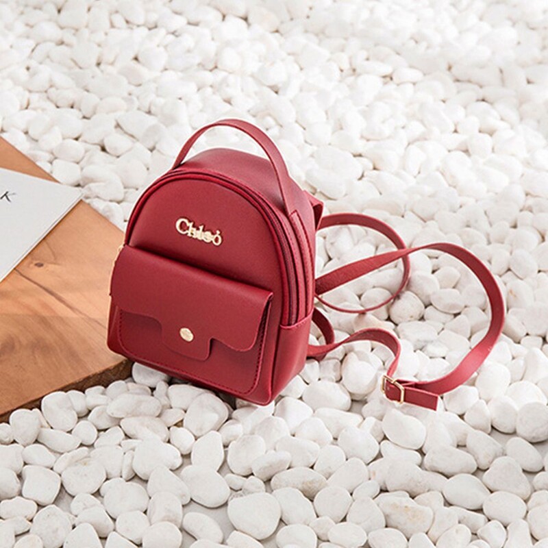 Modes sieviešu mini mugursoma vienkrāsains PU ādas mazas mugursomas Vienkāršas ikdienas studentu grāmatu somas Ceļojumu somas