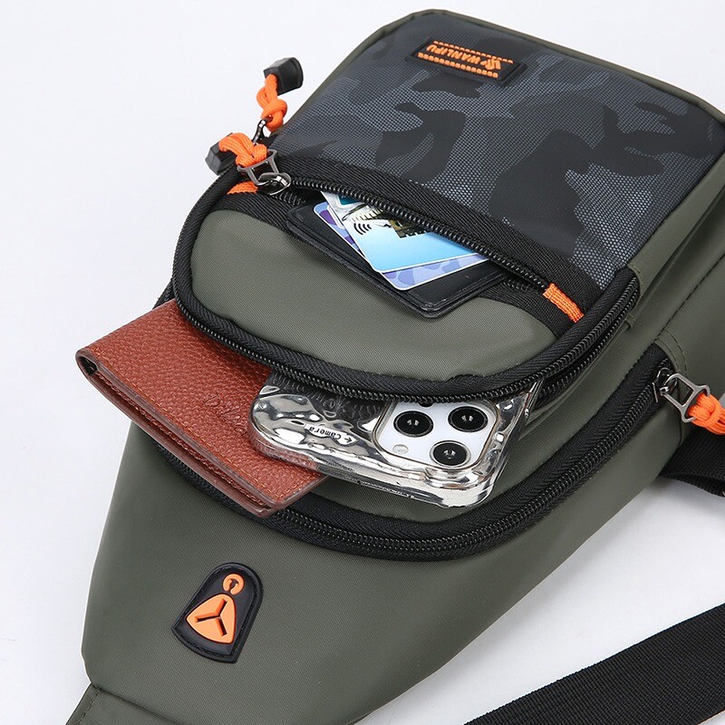 Geantă ușoară, ocazională, pentru piept pentru bărbați, geantă de umăr Oxford, mică, pentru ciclism, geantă de călătorie pentru sport în aer liber