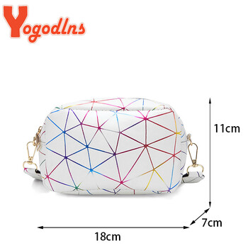 Yogodlns Fashion Laser Shoulder Τσάντα Messenger Γυναικεία μικρή τετράγωνη τσάντα PU Δερμάτινη τσάντα χιαστί Μοντέρνα νέα τσάντα Bolsa