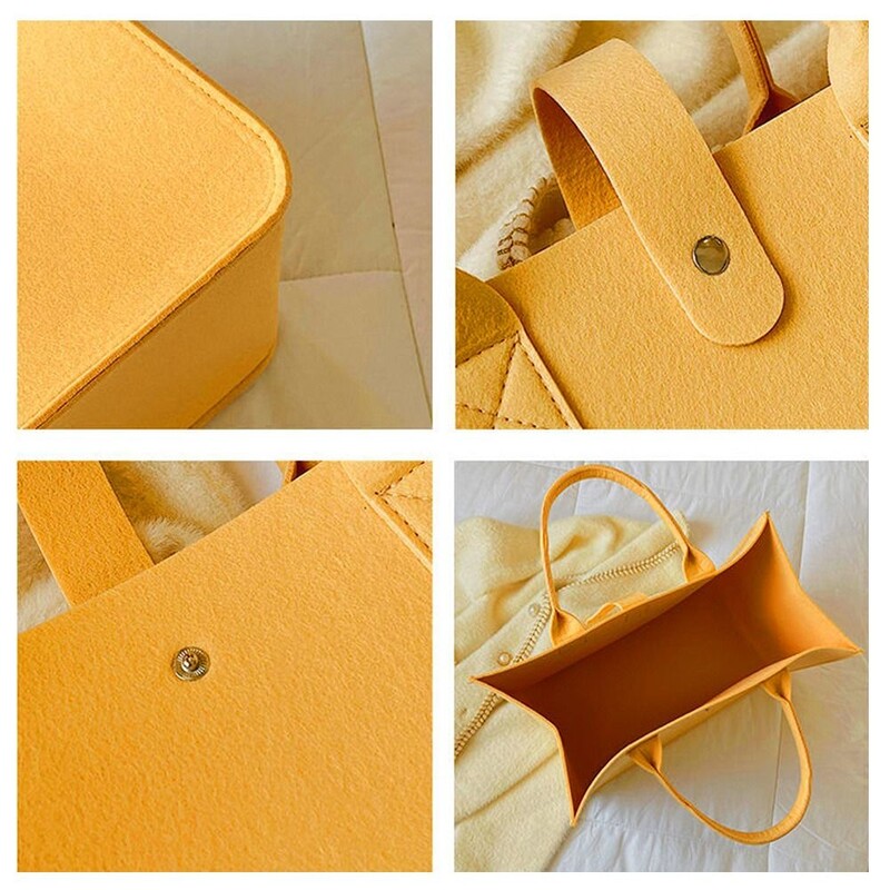 Geantă de umăr din pâslă de capacitate mare Organizator portabil de depozitare Geantă Messenger din pâslă Jucărie articole diverse Geanta de mână Crossbody Femei