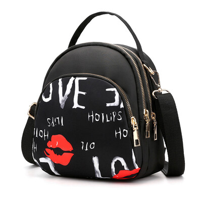 Rucsac cu imprimare la modă, pentru femei, de mare capacitate, din nailon, geantă cu mai multe straturi, genți de școală, rucsac de călătorie rezistent la apă