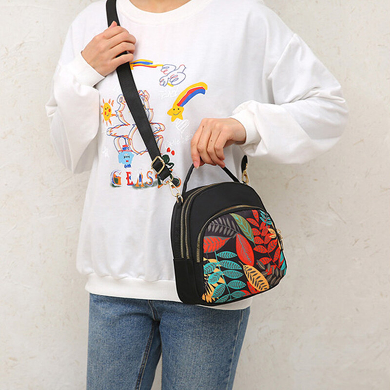 Rucsac cu imprimare la modă, pentru femei, de mare capacitate, din nailon, geantă cu mai multe straturi, genți de școală, rucsac de călătorie rezistent la apă