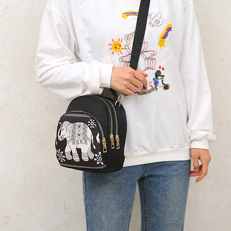 Rucsac cu imprimare la modă, pentru femei, de mare capacitate, din nailon, geantă cu mai multe straturi, genți de școală, rucsac de călătorie rezistent la apă