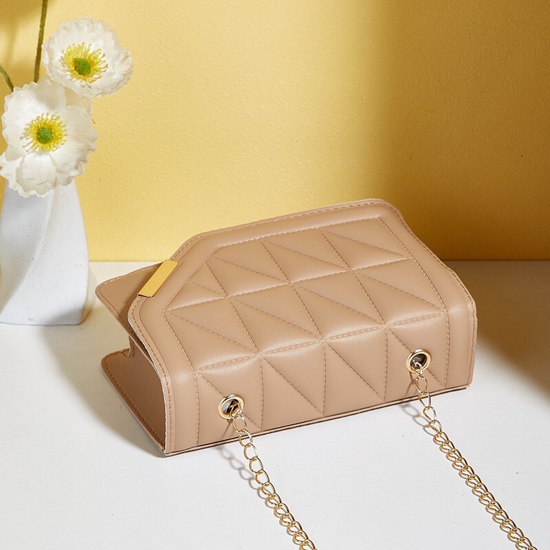 Luksuzne crne ručne torbice i torbice Ženska PU kožna torba na rame Karirana ženska torba preko ramena Prošivena robna marka