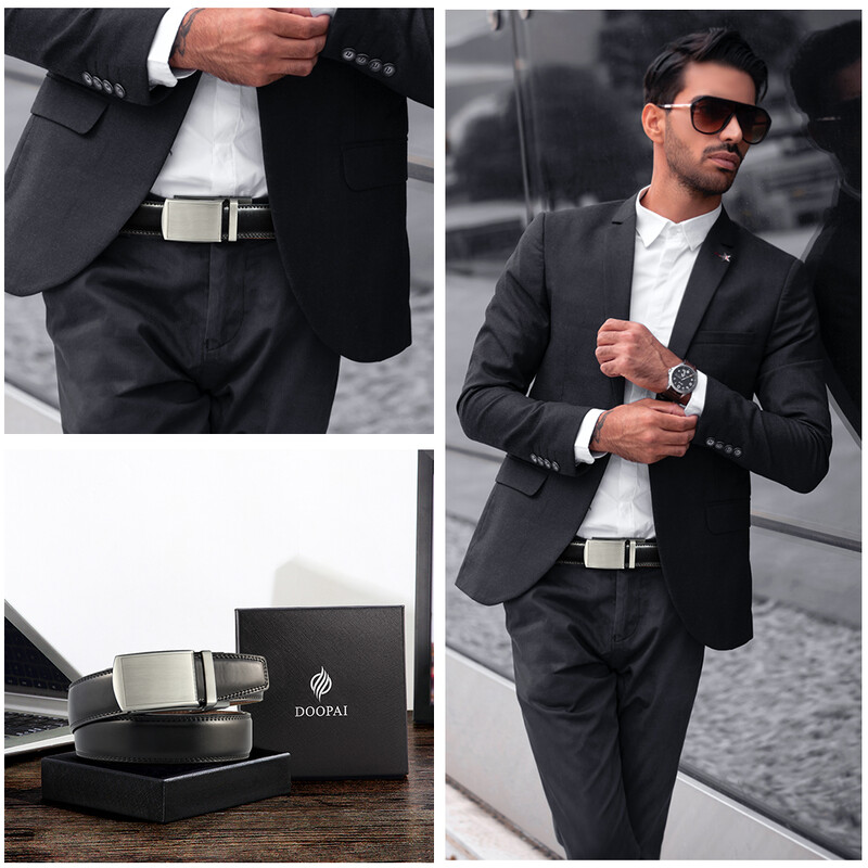 Cureaua din piele pentru barbati Curele disponibile automate multiple pentru petrecere a timpului liber Curele cu clichet la moda pentru barbati Curea cu catarama din aliaj 105 115 125 135 cm