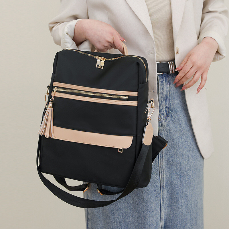 Jednostavne crne ruksake velikog kapaciteta Ženska putna torba Čvrsta Harajuku studentska školska torba Oxford ruksak Unisex torbe