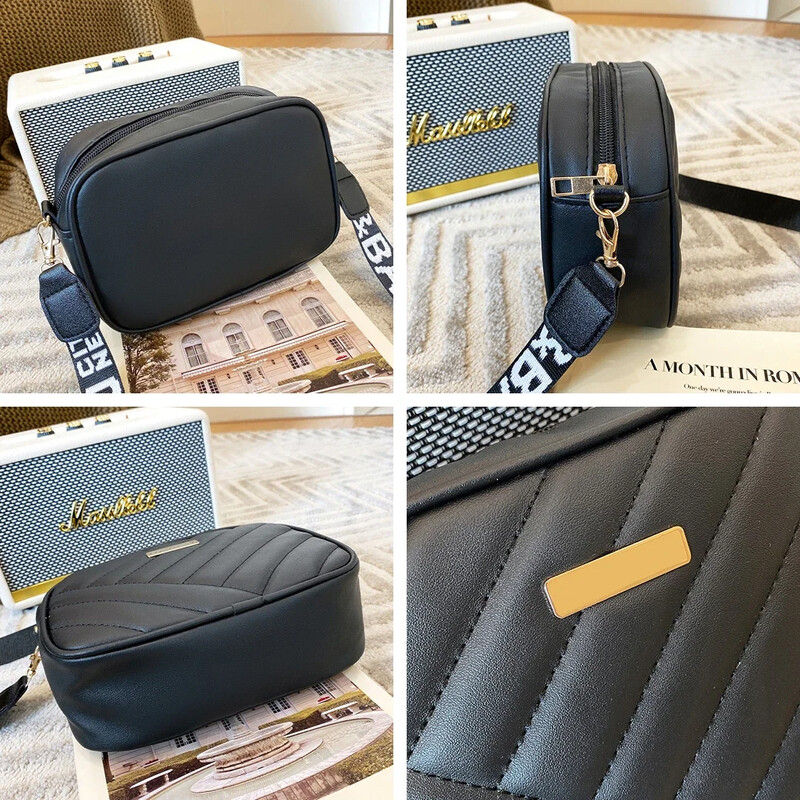 Geantă de mână mică pentru femei, la modă, la modă, geantă Messenger din piele PU, cu fermoar, geantă de călătorie de vară pentru femei