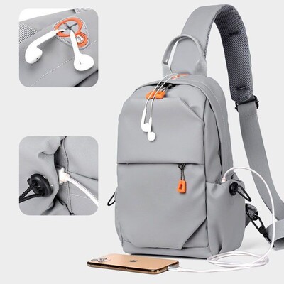 Vīriešu daudzfunkciju pretaizdzīšanas USB plecu soma Crossbody Bag Travel Sling Bag Pack Messenger Pack krūšu soma vīriešu luksusa zīmolam