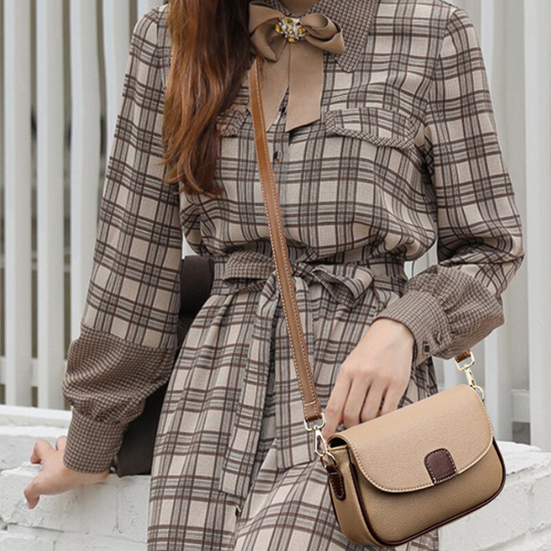 Genți de umăr din piele PU pentru femei, geantă de mână cu clapetă, cu clapetă, de lux, cu culoarea contrastantă, pentru cumpărături