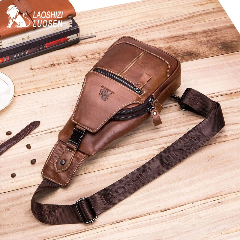 2023 Genți de piept din piele naturală pentru bărbați, geantă de mare capacitate, ocazională, pentru bărbați, genți clasice pentru bărbați