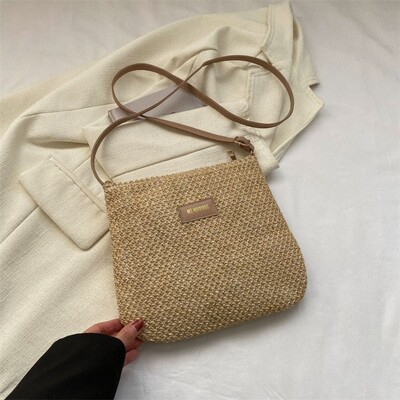 Ženska modna ljetna slamnata torba preko ramena Ženska kupovina za odmor na plaži Pletena torbica na rame Messenger torbice za ženske torbe