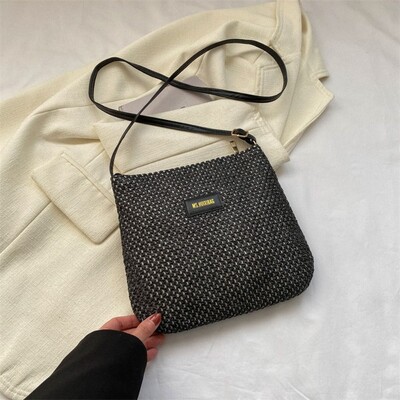 Ženska modna ljetna slamnata torba preko ramena Ženska kupovina za odmor na plaži Pletena torbica na rame Messenger torbice za ženske torbe