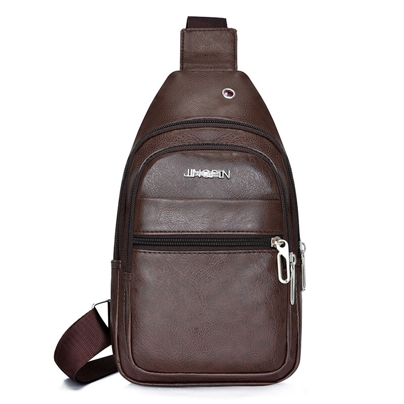 Jauna vīriešu krūšu soma Vīriešu viena pleca soma, liela ietilpība āra sportam brīvā laika pavadīšanai modes maza plecu soma mugursoma