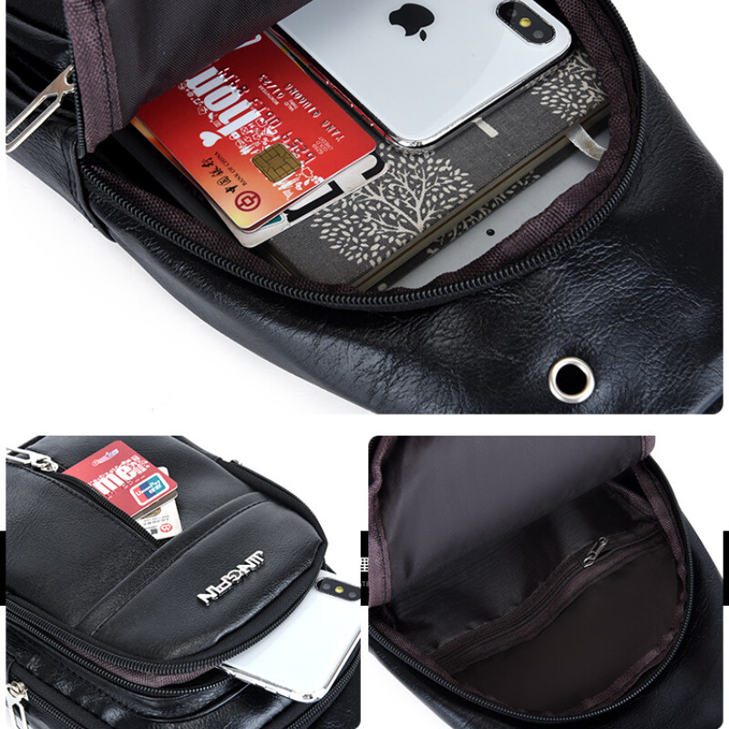 Jauna vīriešu krūšu soma Vīriešu viena pleca soma, liela ietilpība āra sportam brīvā laika pavadīšanai modes maza plecu soma mugursoma