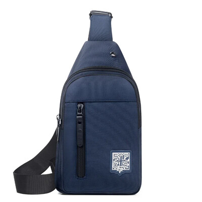 Geantă de piept cu mai multe buzunare din țesătură oxford de culoare uni, geantă de piept sport casual cu talie tăiată pentru ieșiri și naveta zilnică