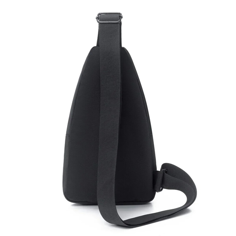 Geantă de piept cu mai multe buzunare din țesătură oxford de culoare uni, geantă de piept sport casual cu talie tăiată pentru ieșiri și naveta zilnică