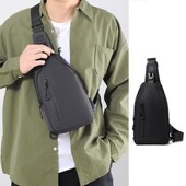 Geantă pentru piept din nailon, cu încărcare prin USB, geantă de mână ușoară, de capacitate mare, pentru călători