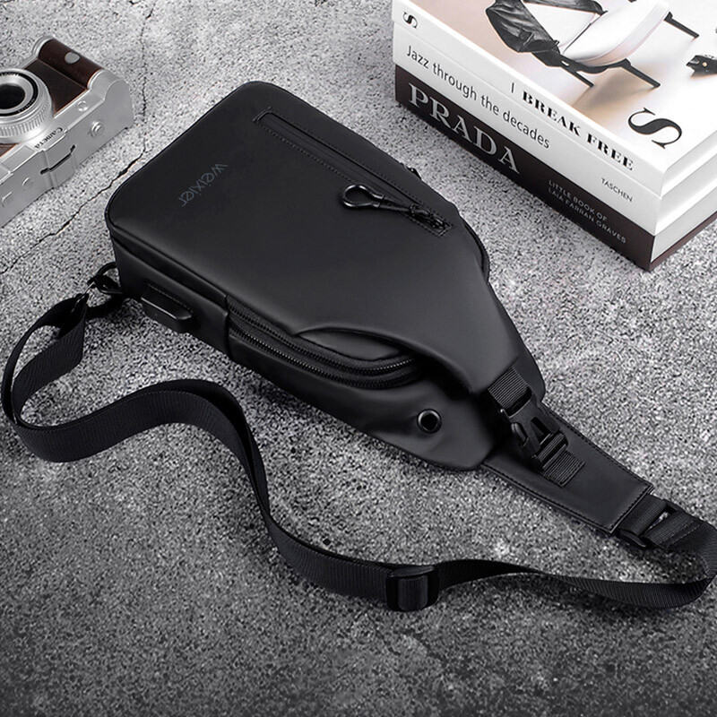 Geantă de piept Oxford la modă nouă Genți pentru bărbați Genți de umăr impermeabile cu încărcare USB Călătorie scurtă pentru geantă de călătorie pentru bărbați