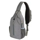 Geantă pentru bărbați, de modă, de culoare solidă, pentru piept pentru bărbați, în aer liber, ocazional, geantă de umăr cu un singur umăr, genți de umăr cu încărcare USB din nailon