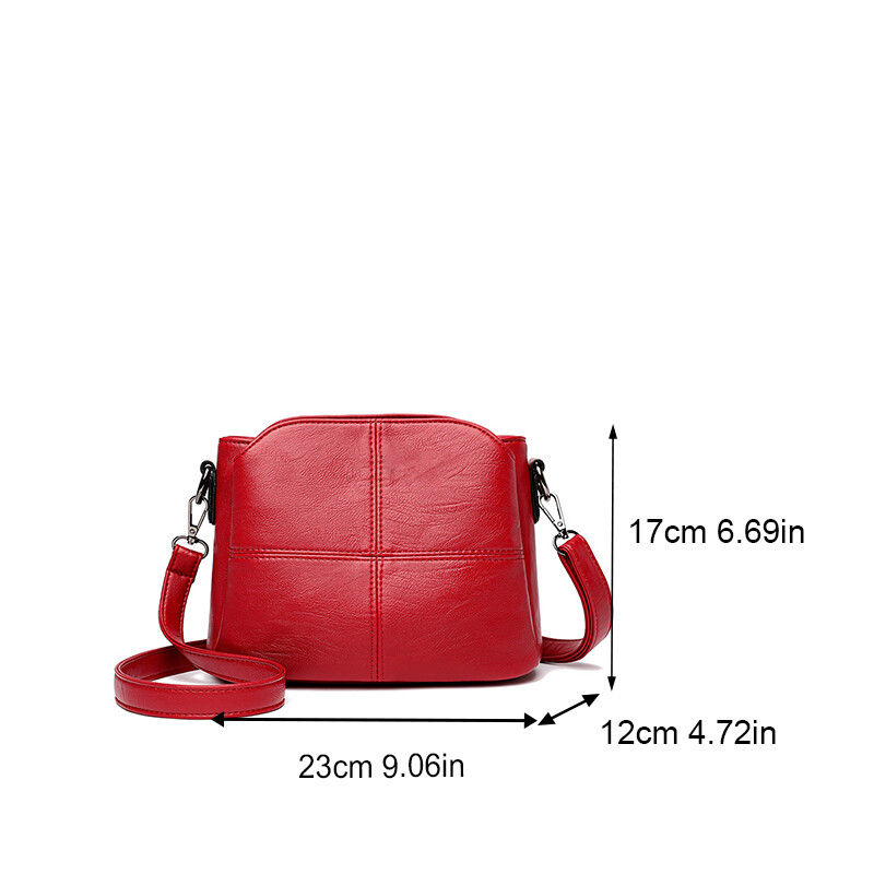 Geantă mică cu găleată pentru mamă de vârstă mijlocie din piele moale PU, geantă nouă, casual, simplă și magnifică.