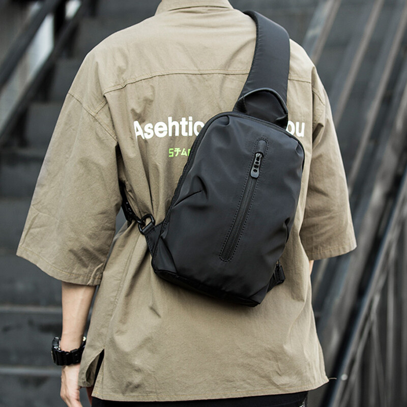 Geantă de piept pentru bărbați, geantă Oxford durabilă impermeabilă, geantă de umăr sport ușoară, respirabilă