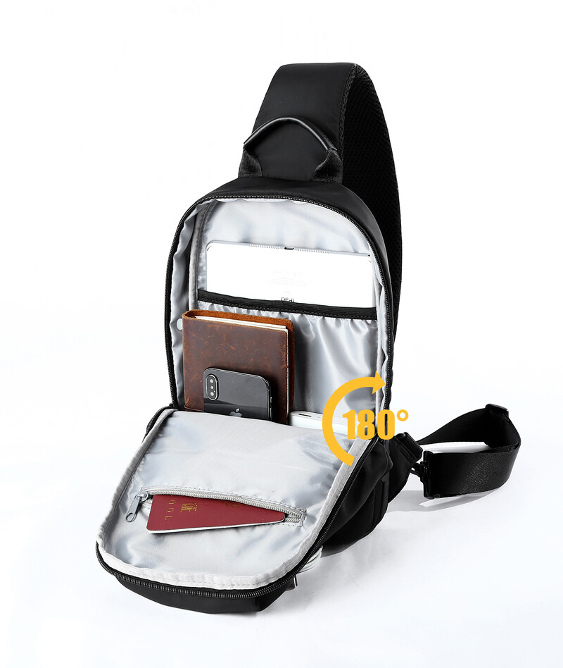 Geantă de piept pentru bărbați, geantă Oxford durabilă impermeabilă, geantă de umăr sport ușoară, respirabilă