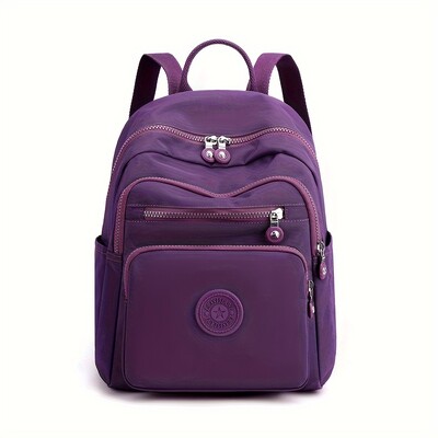 Jauna vienkārša sieviešu mugursoma, pārnēsājama ūdensnecaurlaidīga mugursoma atpūtai neilona auduma soma, sieviešu mugursoma