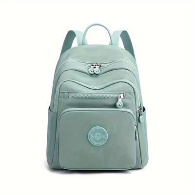 Jauna vienkārša sieviešu mugursoma, pārnēsājama ūdensnecaurlaidīga mugursoma atpūtai neilona auduma soma, sieviešu mugursoma